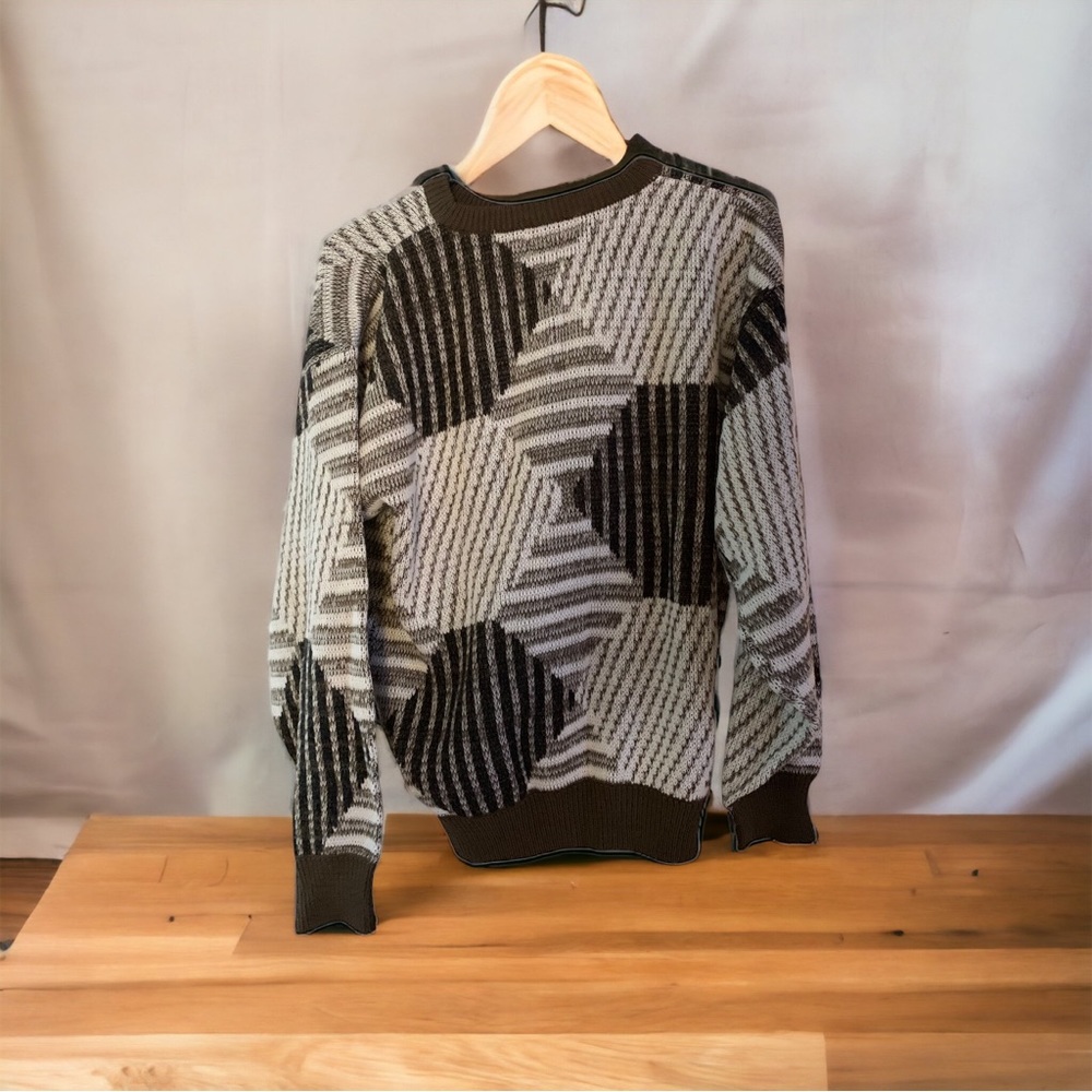 Vintage Capricorn Men’s Crewneck Pullover
Knit Sweater Patchwork Brown/White M
